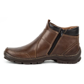 Olivier Botas de piel de invierno para hombre 352MP marrón oscuro 1