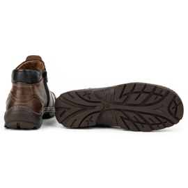 Olivier Botas de piel de invierno para hombre 352MP marrón oscuro 5