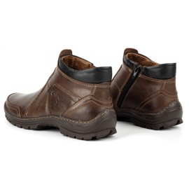 Olivier Botas de piel de invierno para hombre 352MP marrón oscuro 7