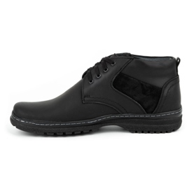 Olivier Botas de piel de invierno para hombre 219GT negras negro 1