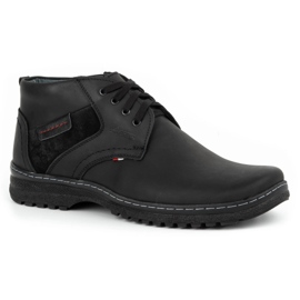 Olivier Botas de piel de invierno para hombre 219GT negras negro 2