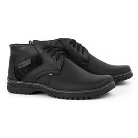 Olivier Botas de piel de invierno para hombre 219GT negras negro 3
