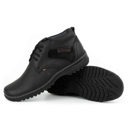 Olivier Botas de piel de invierno para hombre 219GT negras negro 4