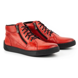 Kampol Zapatos de cuero con aislamiento para hombre 120KAM rojo 3