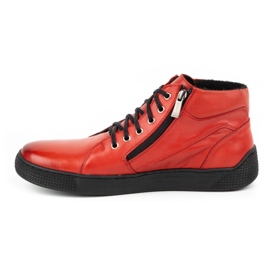 Kampol Zapatos de cuero con aislamiento para hombre 120KAM rojo 1