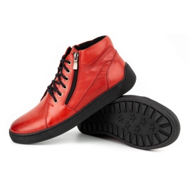 Kampol Zapatos de cuero con aislamiento para hombre 120KAM rojo 4