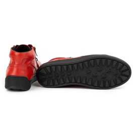 Kampol Zapatos de cuero con aislamiento para hombre 120KAM rojo 5