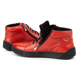 Kampol Zapatos de cuero con aislamiento para hombre 120KAM rojo 6