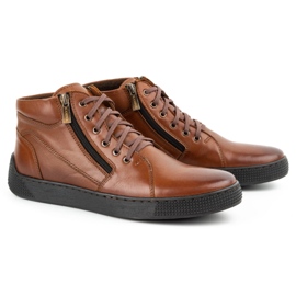 Kampol Botas de cuero aislantes para hombre 120KAM marrón 2