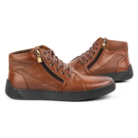 Kampol Botas de cuero aislantes para hombre 120KAM marrón 4