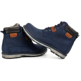 Kampol Botas invierno hombre piel 128KAM azul marino 6