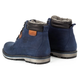 Kampol Botas invierno hombre piel 128KAM azul marino 7