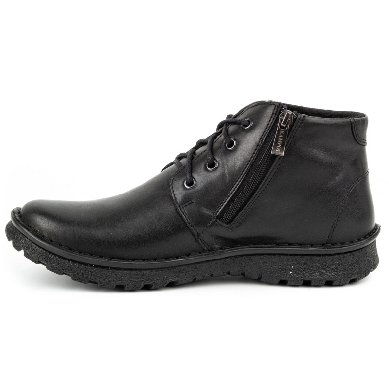 Kampol Botines piel invierno cordones 131KA negro 1