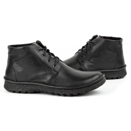 Kampol Botines piel invierno cordones 131KA negro 6
