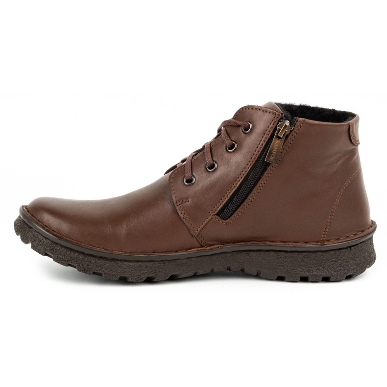 Kampol Botas invierno piel cordones 131KA marron marrón 1