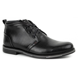 Kampol Zapatos de piel de invierno para hombre 135KAM negro 2