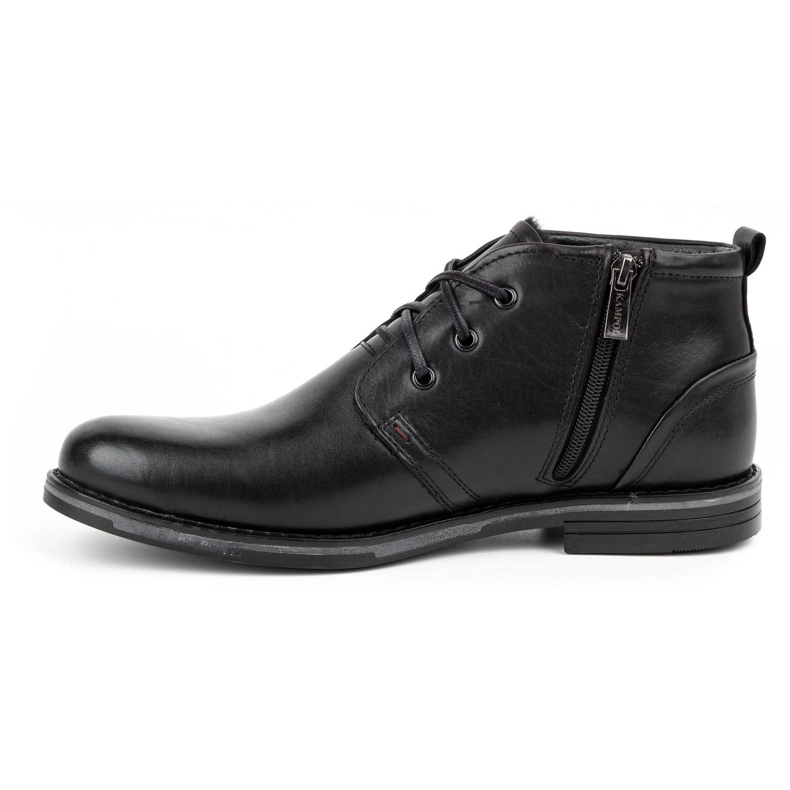 Kampol Zapatos de piel de invierno para hombre 135KAM negro 1
