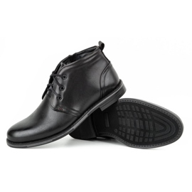 Kampol Zapatos de piel de invierno para hombre 135KAM negro 4