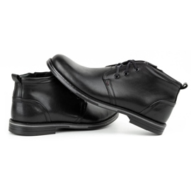 Kampol Zapatos de piel de invierno para hombre 135KAM negro 6