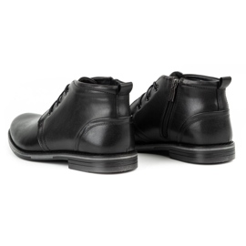 Kampol Zapatos de piel de invierno para hombre 135KAM negro 7
