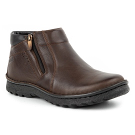 Kampol Botines hombre piel con cremallera 130KA marrón 3