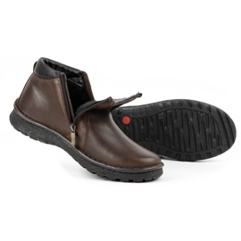 Kampol Botines hombre piel con cremallera 130KA marrón 6