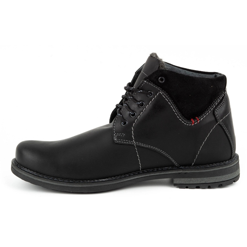 Olivier Botas de piel de invierno para hombre 124GT negras negro 1