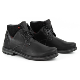 Olivier Botas de piel de invierno para hombre 124GT negras negro 3