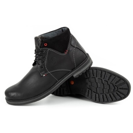 Olivier Botas de piel de invierno para hombre 124GT negras negro 4