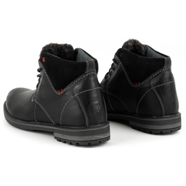 Olivier Botas de piel de invierno para hombre 124GT negras negro 7
