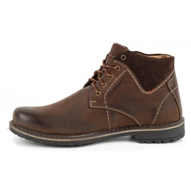 Olivier Botas de piel de invierno para hombre 124GT marrón 1