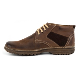 Olivier Botas de piel de invierno para hombre 219GT marrón 1