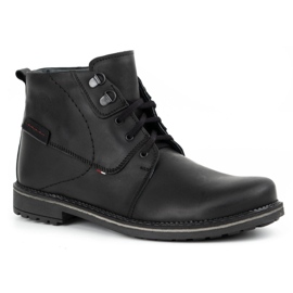 Olivier Botas de piel de invierno para hombre 151GT negras negro 1