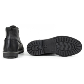 Olivier Botas de piel de invierno para hombre 151GT negras negro 4