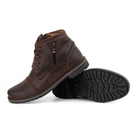 Olivier Botas de piel de invierno para hombre 132GT marrón 4
