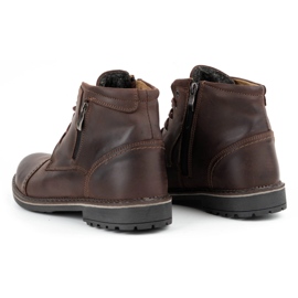 Olivier Botas de piel de invierno para hombre 132GT marrón 7