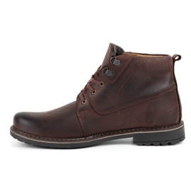 Olivier Botas de piel de invierno para hombre 151GT marrón 1