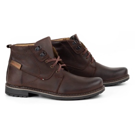 Olivier Botas de piel de invierno para hombre 151GT marrón 3