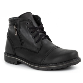Olivier Botas de piel de invierno para hombre 132GT negras negro 2