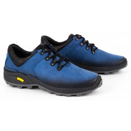 Olivier Zapatos trekking hombre piel 890MA azul 3