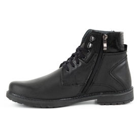 Olivier Botas de piel de invierno para hombre 135GT negras negro 2