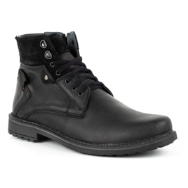 Olivier Botas de piel de invierno para hombre 135GT negras negro 3