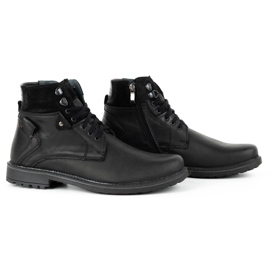 Olivier Botas de piel de invierno para hombre 135GT negras negro 4