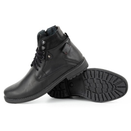 Olivier Botas de piel de invierno para hombre 135GT negras negro 5