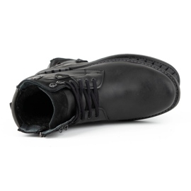 Olivier Botas de piel de invierno para hombre 135GT negras negro 7