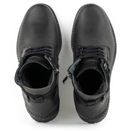 Olivier Botas de piel de invierno para hombre 135GT negras negro 8