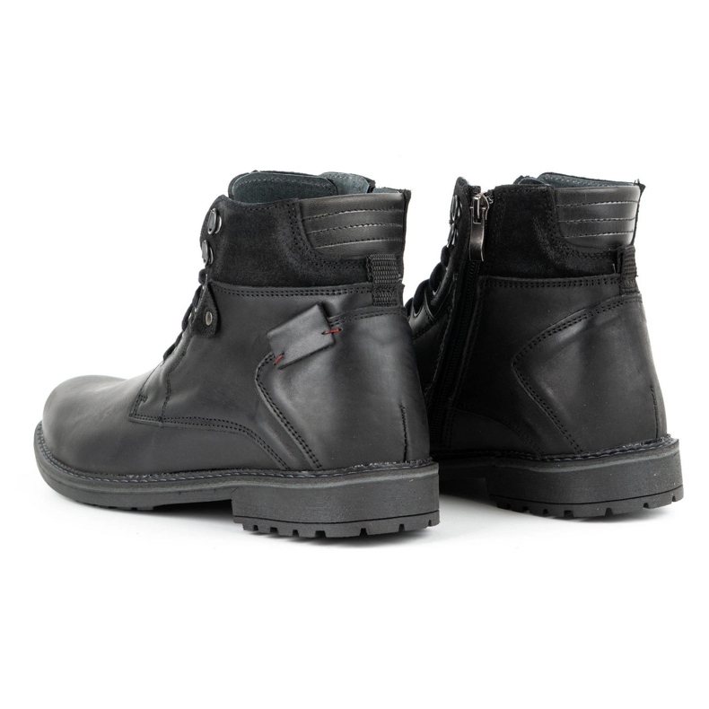 Olivier Botas de piel de invierno para hombre 135GT negras negro 1