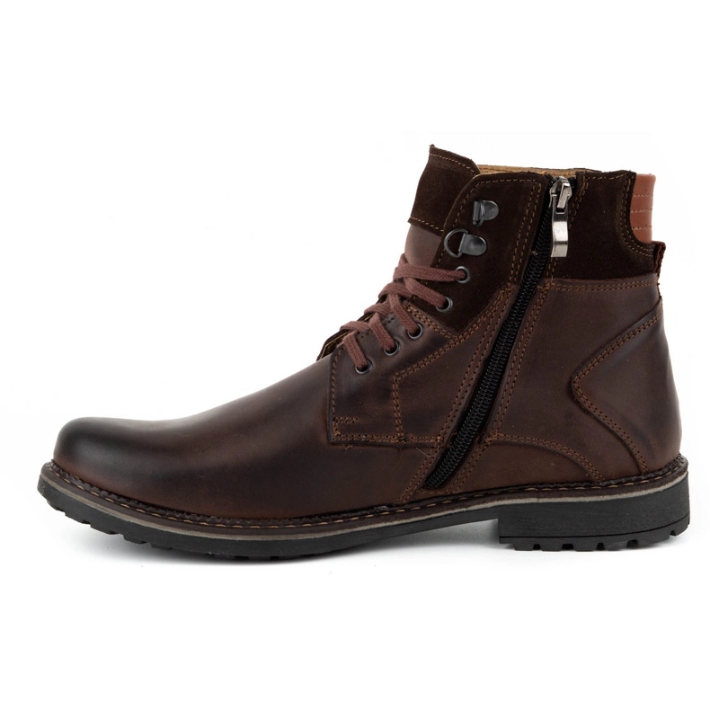 Olivier Botas de piel de invierno para hombre 135GT marrón 1
