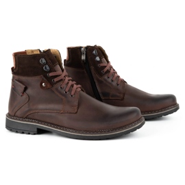 Olivier Botas de piel de invierno para hombre 135GT marrón 2