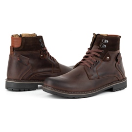 Olivier Botas de piel de invierno para hombre 135GT marrón 5
